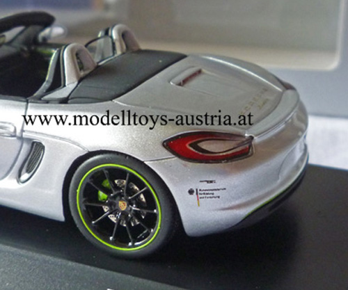 Porsche Boxster Cabrio Typ 981 E Mobilität Elektro Auto silver metallic 1:43