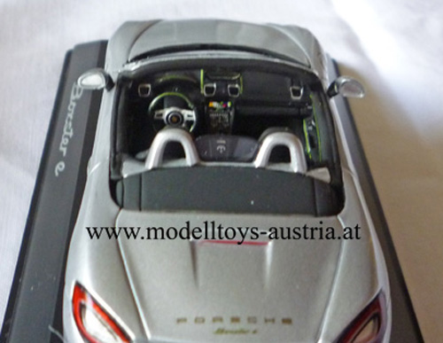 Porsche Boxster Cabrio Typ 981 E Mobilität Elektro Auto silver metallic 1:43