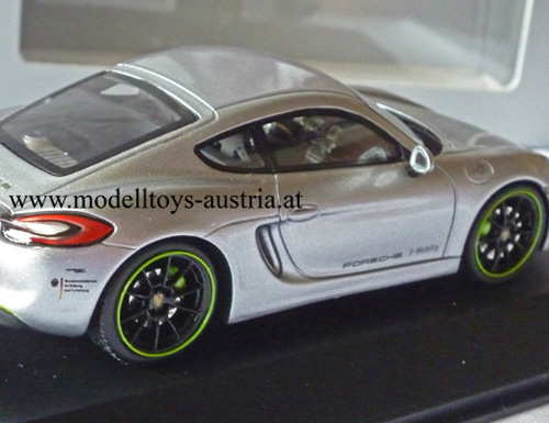 Porsche Cayman Coupe E Mobilität Elektro Auto silber metallik 1:43
