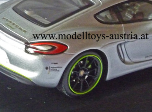 Porsche Cayman Coupe E Mobilität Elektro Auto silber metallik 1:43