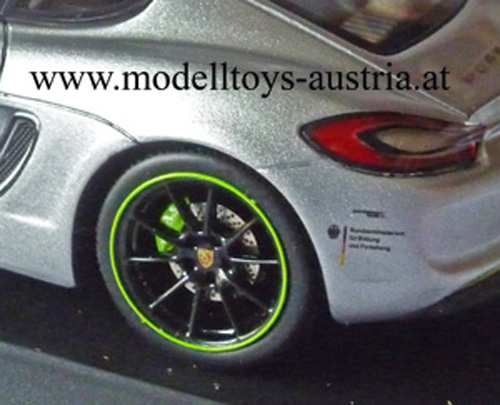 Porsche Cayman Coupe E Mobilität Elektro Auto silber metallik 1:43