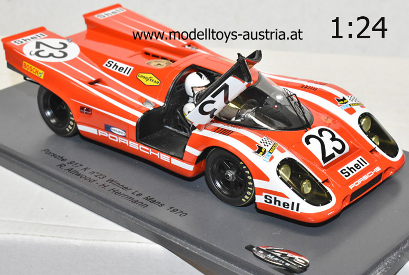 Porsche 917 Kurzheck 1970 Le Mans Sieger Hans HERRMANN / Richard ATTWOOD 1:24 Spark