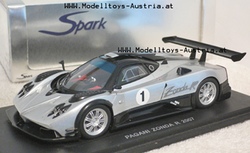 Pagani Zonda R 2007 silber / schwarz 1:43
