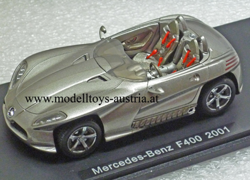 Mercedes Benz F 400 Prototype Concept Car 2001 silber 1:43 Spark