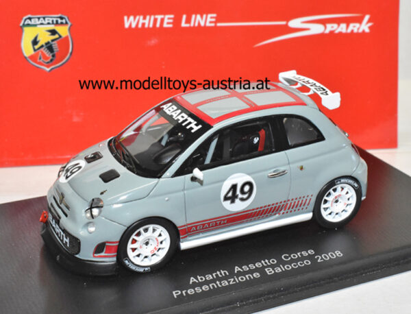 New Fiat 500 ABARTH 2008 PRESENTATION Rennversion grau 1:43