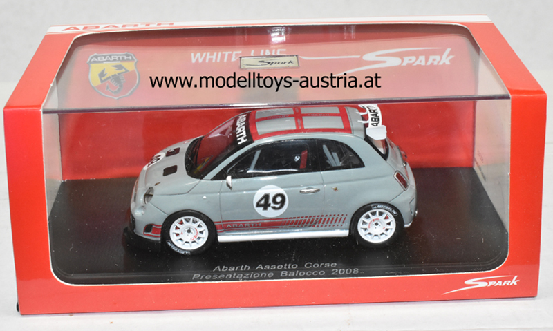 New Fiat 500 ABARTH 2008 PRESENTATION Rennversion grau 1:43