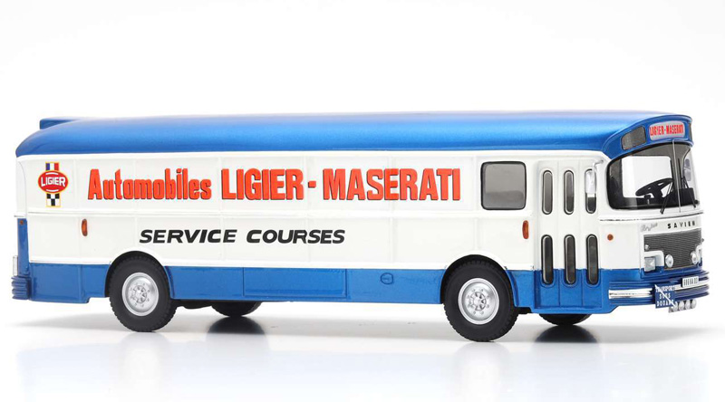 Saviem S45 Renntransporter LIGIER Service Transporter 1974 Le Mans und Formel 1 1:43