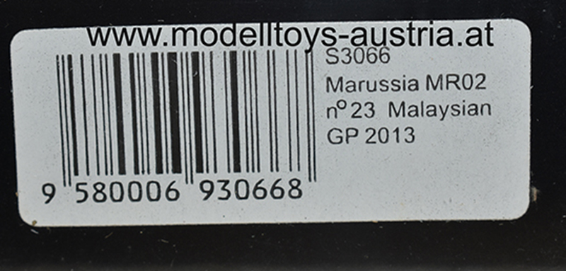 Marussia MR02 Cosworth 2013 Malaysien GP Max CHILTON 1:43