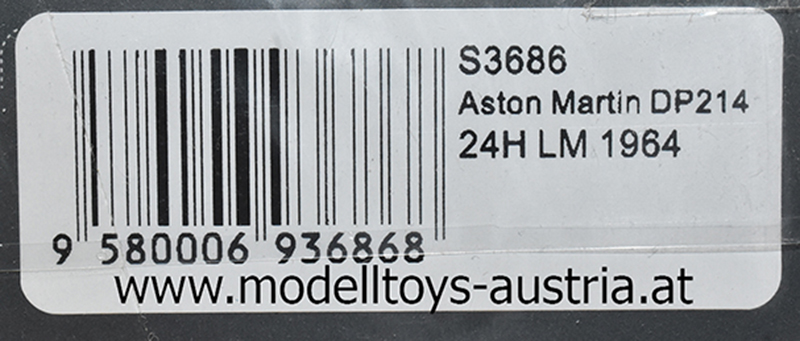Aston Martin DP214 1964 Le Mans M. Salmon / P. Sutcliffe 1:43
