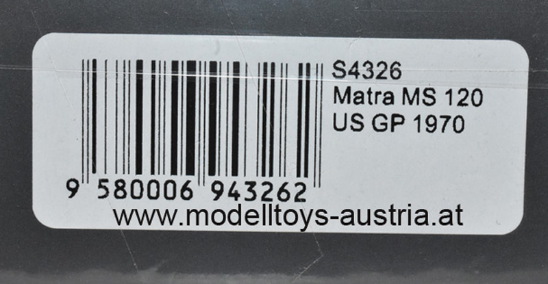 Matra MS120 1970 Henri Pescarolo USA GP Watkins Glen 1:43