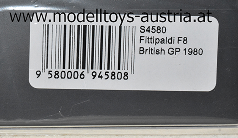 Fittipaldi F8 Ford 1980 Emerson FITTIPALDI England GP 1:43