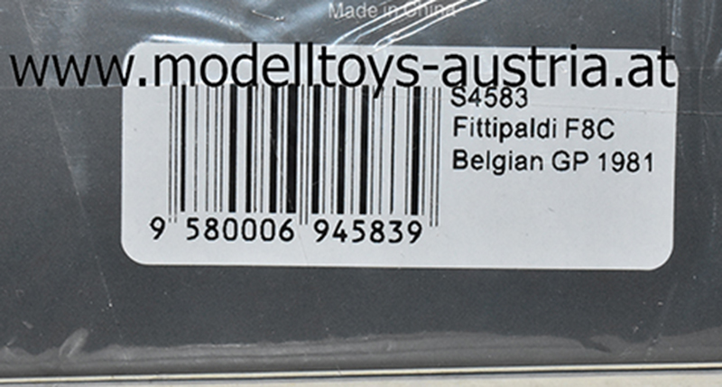 Fittipaldi F8C Ford 1981 Keke ROSBERG Belgien GP 1:43