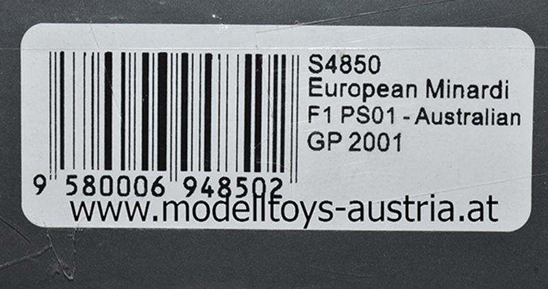 Minardi PS01 European 2001 Fernando ALONSO Australien GP 1:43