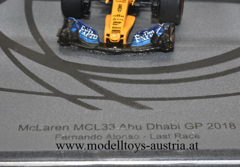 McLaren MCL33 Renault 2018 Fernando ALONSO Abu Dhabi GP LETZTES RENNEN 1:43 Spark