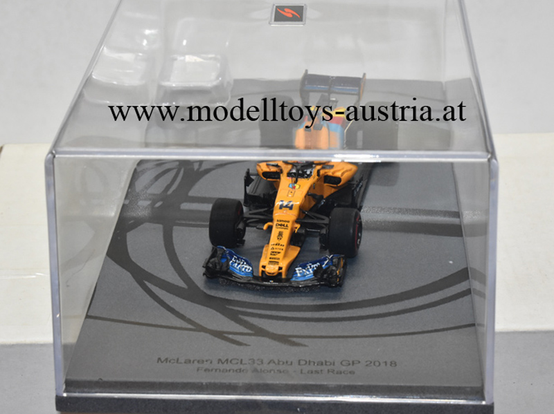McLaren MCL33 Renault 2018 Fernando ALONSO Abu Dhabi GP LETZTES RENNEN 1:43 Spark