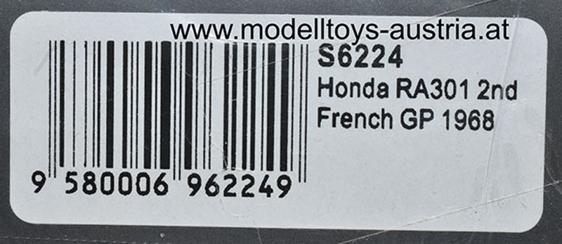 Honda RA301 1968 Sir John SURTEES Frankreich GP 1:43