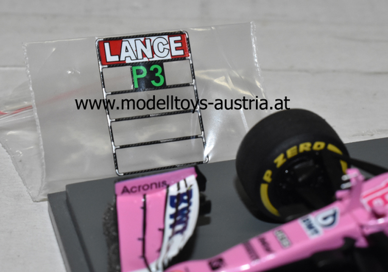 Racing Point RP20 Mercedes Sport Pesa BWT 2020 Lance STROLL 3. Platz Italien GP 1:43 Force India Spark