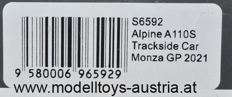 Alpine A110 Trackside 2021 Esteban Ocon No.31 Monza GP 1:43