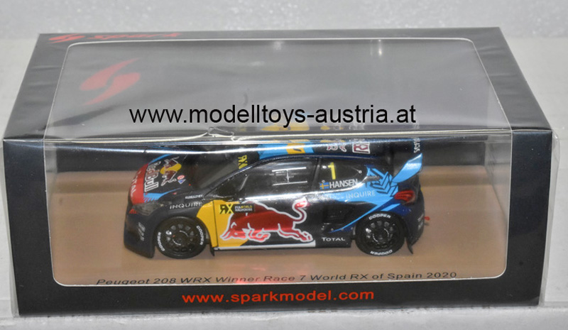 Peugeot 208 WRX 2020 winner Race 7 World RX Spain 2020 Timmy Hansen RED BULL 1:43
