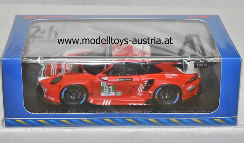 Porsche 911 RSR 2020 Le Mans 1st Hyperpole LMGTE Pro Class R. Lietz / F. Makowiecki / G. Bruni 1:43