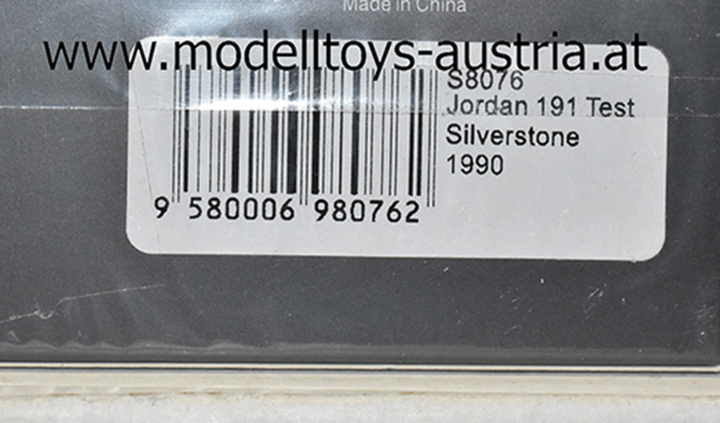 Jordan 191 Ford 1990 John WATSON Test Silverstone 1:43