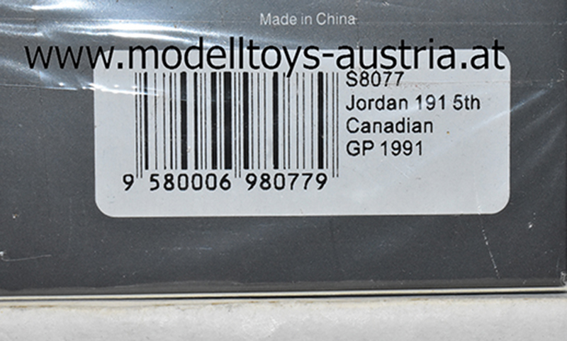 Jordan 191 Ford 1991 Bertrand GACHOT 5. Kanada GP 1:43 Spark