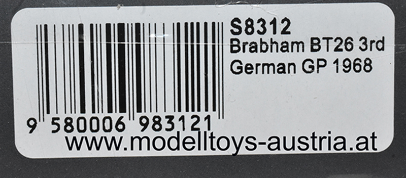 Brabham BT26 Repco 1968 Jochen RINDT Deutschland GP Nürburgring 1:43