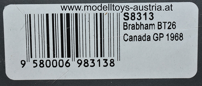 Brabham BT26 Repco 1968 Jochen RINDT Kanada GP Circuit Mont-Tremblant 1:43