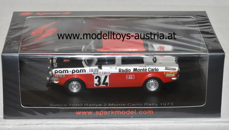 Simca 1000 Rallye 2 1973 Rally Monte Carlo FIORENTINO / GELIN 1:43