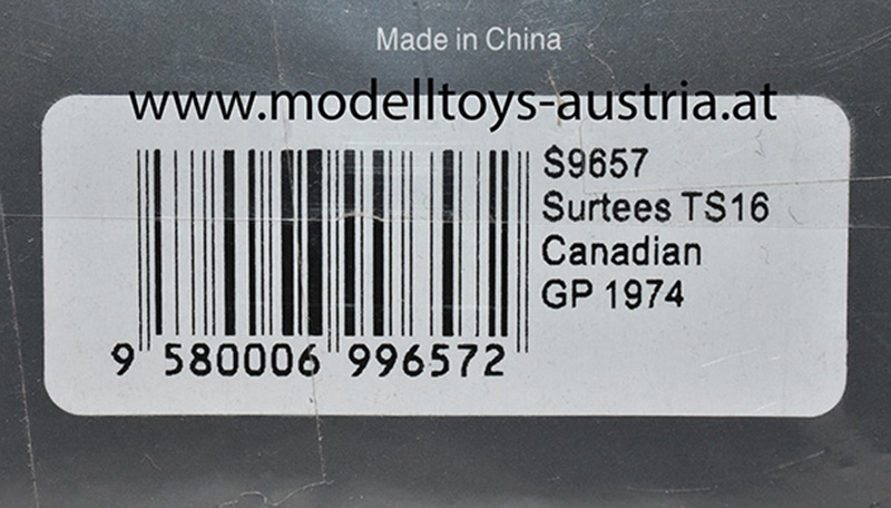 Surtees TS16 Ford 1974 Hemut KOINIGG Kanada GP 1:43