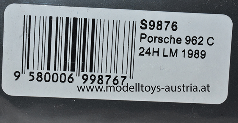 Porsche 962 C 1989 Le Mans Roland RATZENBERGER / Walter LECHNER / Maurizio Sandro SALA Brun Motorsport 1:43