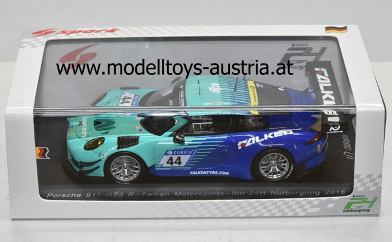 Porsche 911 991 GT3 R 2018 Nürburgring RAGGINGER / BACHLER / MÜLLER / WERNER Falken Motorsport 1:43