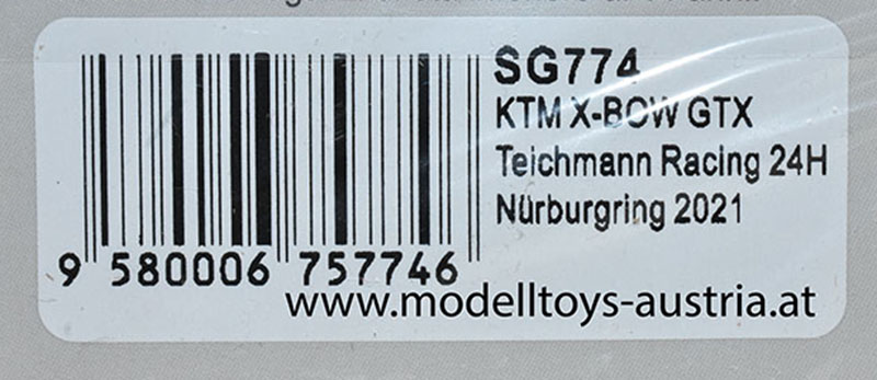 KTM X-BOW GTX 2021 Nürburgring 24 Stunden Rennen Constantin SCHÖLL - D. Trebing - A. Soucek - P. Terting 1:43