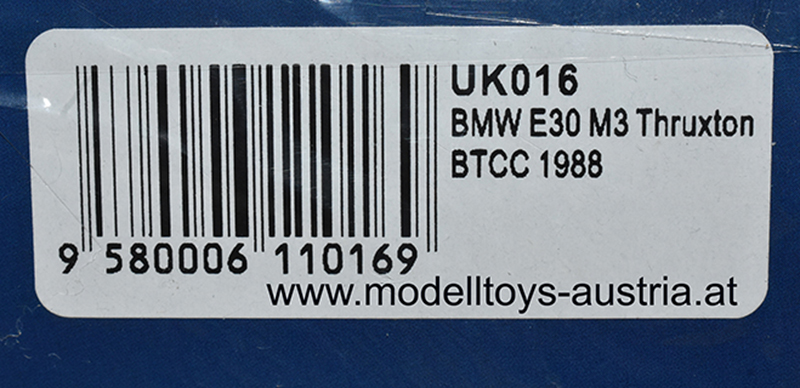 BMW E30 M3 1988 BTCC Thruxton Roland RATZENBERGER 1:43