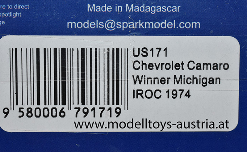 Chevrolet Camaro 1974 Sieger Michigan IROC Bobby Unser 1:43