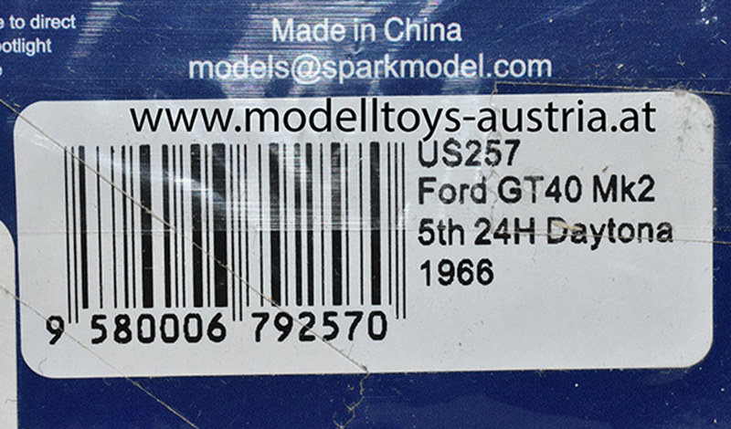 Ford GT40 Mk2 1966 Daytona C. Amon / B. McLaren 1:43