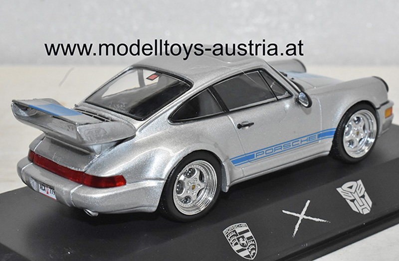 Porsche 911 / 964 Coupe Carrera RS 3.8 TRANSFORMERS MIRAGE silber / blau 1:43