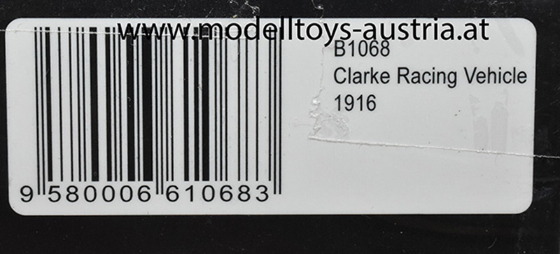 Clarke Racing Vehicle 1916 Streamlined Dreams 3 Jared A. Zichek 1:43