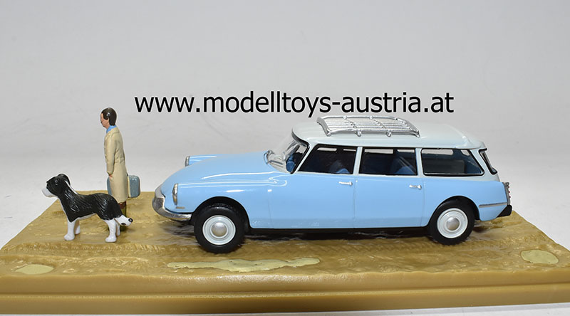 Citroen DS19 DS 19 Kombi Break DER TIERARZT hellblau / weiss 1:43 Diorama