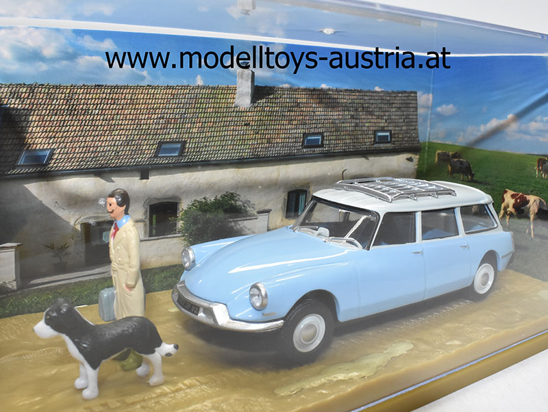 Citroen DS19 DS 19 Kombi Break DER TIERARZT hellblau / weiss 1:43 Diorama