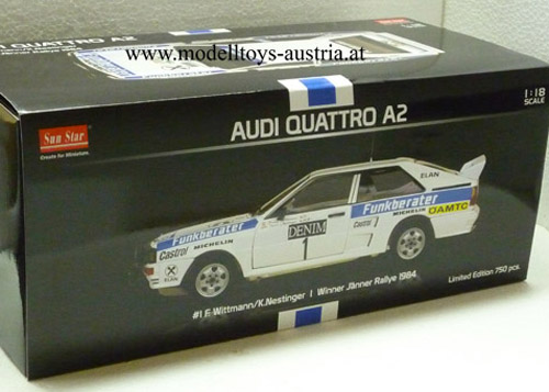Audi Quattro 1984 Jänner Rally Sieger WITTMANN / NESTINGER 1:18