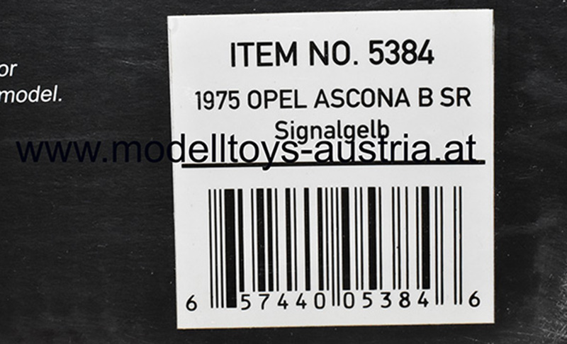 Opel Ascona B Limousine SR 2-türig 1975 gelb 1:18