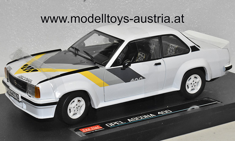 Opel Ascona B Limousine 400 weiss / gelb / grau / schwarz 1:18