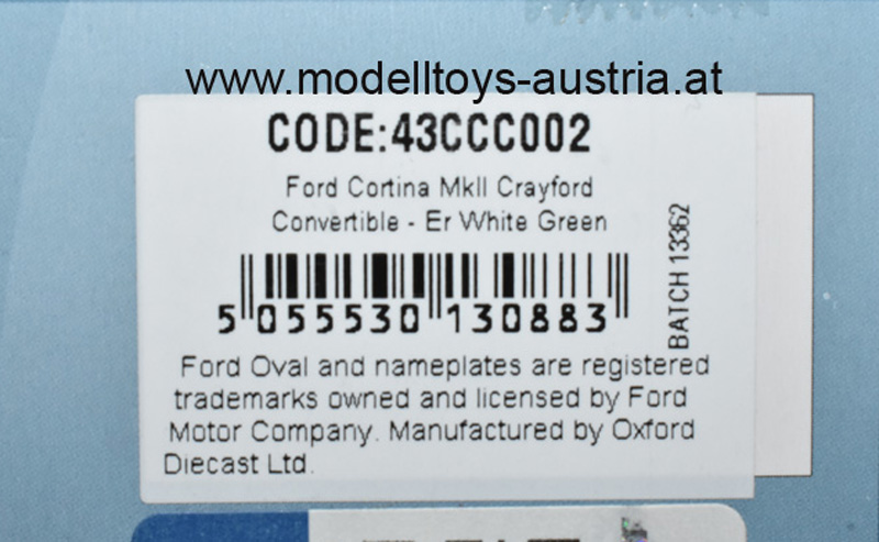 Ford Cortina II Crayford Cabrio weiss 1:43