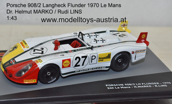 Porsche 908/2 Langheck Flunder 1970 Le Mans Dr. Helmut MARKO / Rudi LINS 1:43