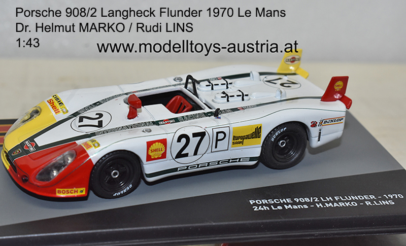Porsche 908/2 Langheck Flunder 1970 Le Mans Dr. Helmut MARKO / Rudi LINS 1:43