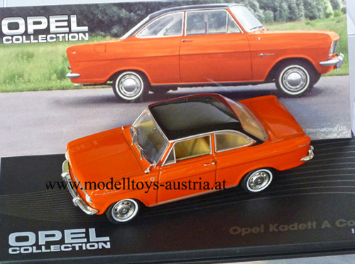 Opel Kadett A Coupe 1962 - 1965 orangerot / schwarz 1:43