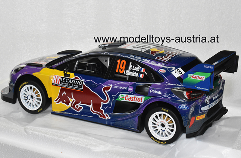 Ford Puma 2022 Rally Monte Carlo Sieger Sebastien LOEB / Isabelle GALMICHE Red Bull 1:18