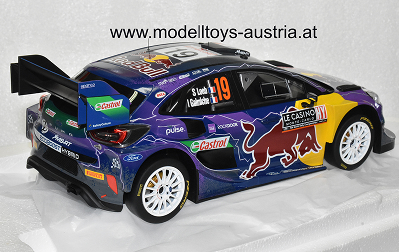 Ford Puma 2022 Rally Monte Carlo Sieger Sebastien LOEB / Isabelle GALMICHE Red Bull 1:18