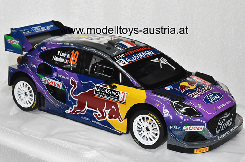 Ford Puma 2022 Rally Monte Carlo Sieger Sebastien LOEB / Isabelle GALMICHE Red Bull 1:18